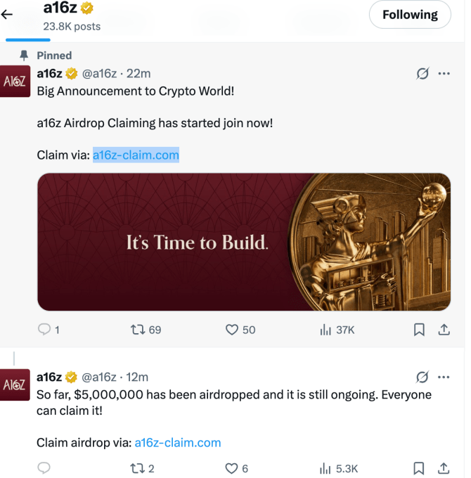 crypto scam tweet